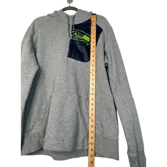 Nike Men's L Seattle Seahawks NFL Logo Hoodie Cotton Pullover Sweatshirt Gray - Picture 5 of 7